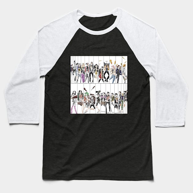 People With Skewer and Satay Baseball T-Shirt by The Rodions